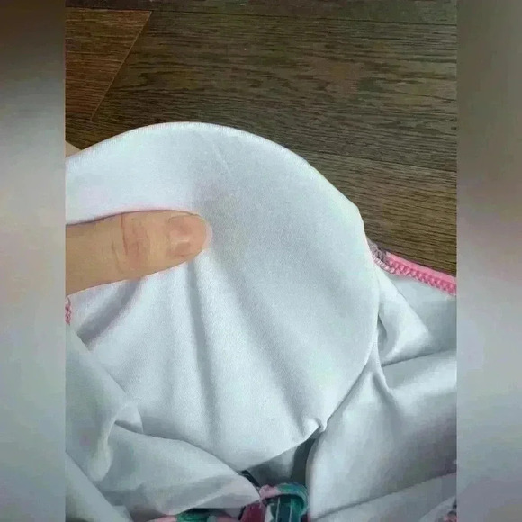 Women’s Tropical Leaf Pink Tube Top Bathing Suit Strapless Swimsuit Medium - Picture 2 of 9